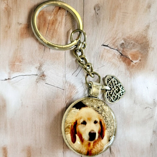 "Remember me" - Keyring  with your loved one's ashes and photo